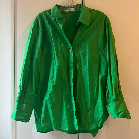 Mango oversized green button down - Picture 2 of 7